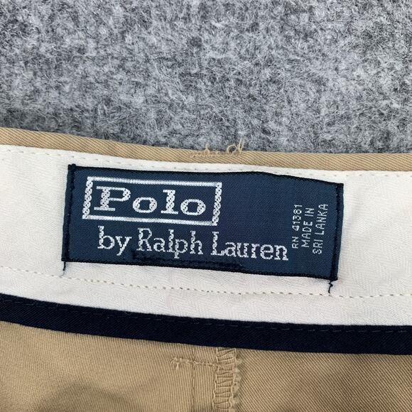 Polo Ralph Lauren Pants Mens 38 Beige Chino Cotton Straight Flat Front Pockets - Picture 4 of 12